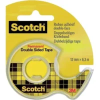 Scotch Plakband (dubbelzijdig) 12mm x 6,3m + afroller