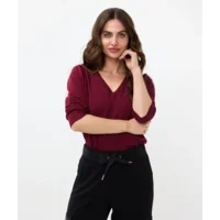 Esqualo Pull: bordeau, 3/4 mouw ( ESQ.284 )