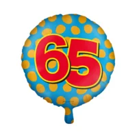 Folieballon - 65 jaar - 46cm - Zonder vulling