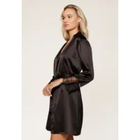 Lingadore Glamour satijnen kimono in zwart