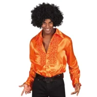 Kostuum - Disco - Blouse - Oranje - Met ruches - M