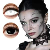 Mini Sclera Eclipse 6‑maandslenzen – Wit & Zwart – Halloween Effectlenzen