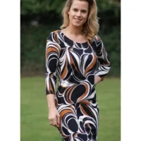 Diversa Geprint kleed met driekwart mouw ( 40 - 50 )