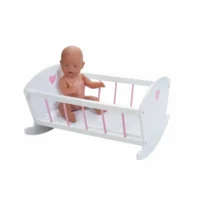 Poppenbed - Schommelbedje - Wit / roze