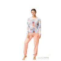 Egatex Dames Pyjama: Velours, Peach kleur ( EGA.379 )