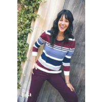 She Goes LaLa Dames pull: Gabi, Blauw / bordeau ( SHE.1 )