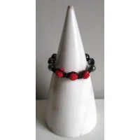 Fantasiejuweel armband Rood/zwart