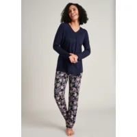 Schiesser – Feminine Floral Comfort Fit – Pyjama – 175571 – Dark Blue