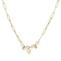 Goud Stainless steel ketting grote schakel -grey brown