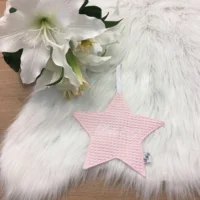 Speendoek ster waffel lichtroze