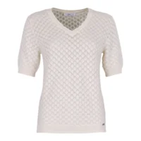 Luna ( She goes lala ) T-shirt: Kaat, Ajour, Ecru  she.34