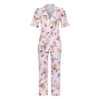 Ringella Dames pyjama; doorknoop, korte mouw / capri broek ( RIN.358 )