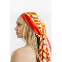 Coral Zebra Scarf