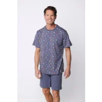 Pastunette Heren Pyjama: Grijs, All over sport ( pas.163 )