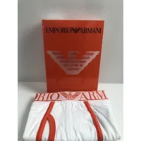 Herenboxer Emporio Armani Wit met oranje boorden en gulp
