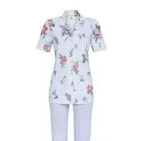 Ringella Doorknoop pyjama Dames: korte mouw - 3 / 4 broek ( RIN.284 )