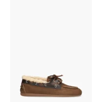 Posa Boat Loafer Brushed Fur Bruin Dames Veterschoenen