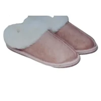 Dames pantoffels met schapenwol - licht bruin - laag model - maat 36 tot 42 40-41