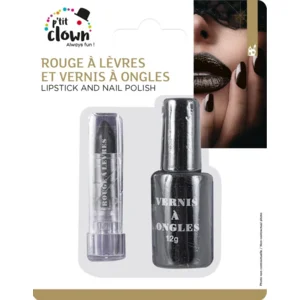 Zwarte Nagellak en Lippenstift Set – Gothic Horror & Halloween Look