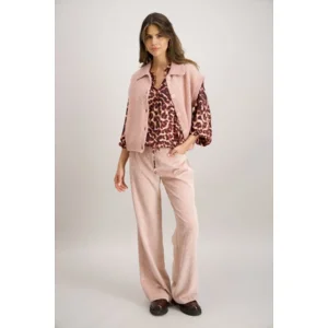 Signe Nature mouwloze cardigan met knopen: zacht roze kleur ( signe.1313 )