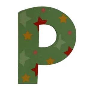 Decoratieletter - P - Hout - 7cm - Groen