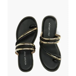 Vivian Ray Zinne Zwart Damesslippers