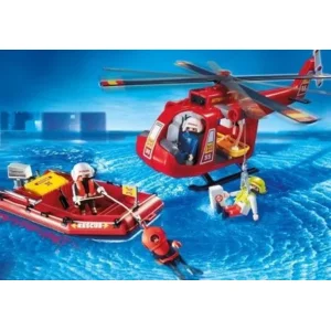 Playmobil - Reddingshelikopter met boot - 4428