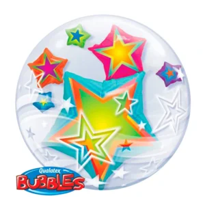 Folieballon - Stars - Double bubble - 61cm - Zonder vulling