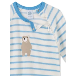 Sanetta pyjama baby jongens: overall, Velours, met voetjes ( SAN.63 )