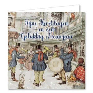 Kerstkaarten - Anton Pieck - Winkelend echtpaar & fanfare - 10st.