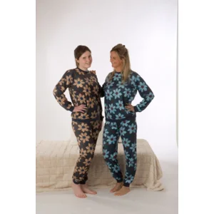 Perlina Dames Pyjama: Avia, Velours, bruin ( LINA.21 )