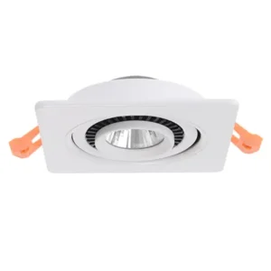 Inbouwspot zaagmaat 110mm dimbaar vierkant kantelbaar 15W LED Zwart Warm Wit