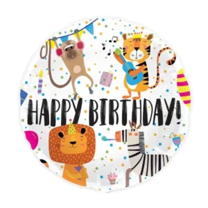 Folieballon - Happy birthday - Animals - Zonder vulling