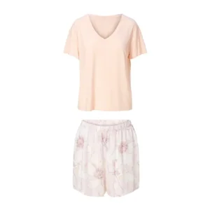 Lingadore Summer Flowers damespyjama  in abrikoos