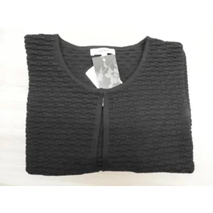 Kj Brand Zwarte Cardigan: Gebreid tot maat 50 ( BRA.212)