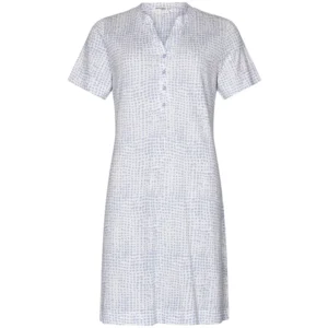 Pastunette Nachthemd Dames: Korte mouw, Ecru / blauw, 95cm ( PAS.104 )