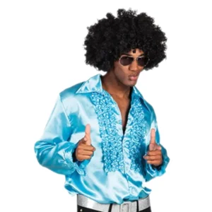 Disco - Blouse - Turquoise - Met ruches - XL / XXL