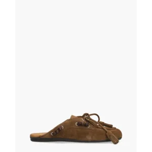 Posa Boat Loafer Mule Beads Bruin Damesslippers