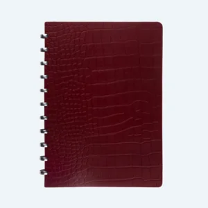 Atoma PUR notebook formaat A4 gelijnd rood leder Croco 144 bladzijden  44722