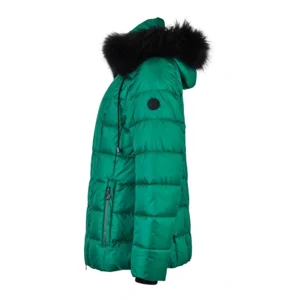 Frandsen winterjas: Groen met afneembare kap ( bruine pluche ) ( GOD.32)