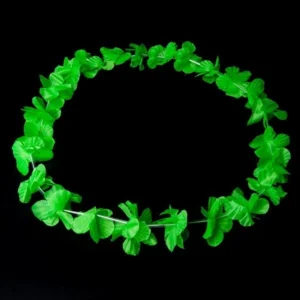 Neon groene Hawaii kransen 12 stuks - Neon Hawaii halskettingen