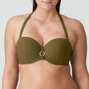 Prima Donna Swim Sahara strapless bikini in kaki