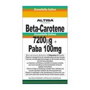 Altisa Beta-Carotene (D.Salina) 7200mcg + PABA 100mg vegetarische slikcapsules