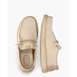 Hey Dude Wally Coastline Jute Beige Heren Veterschoenen