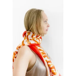 Coral Zebra Scarf