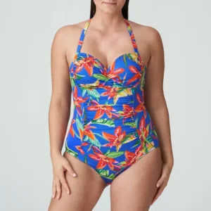 Prima Donna Swim badpak in blauw met bloemenprint