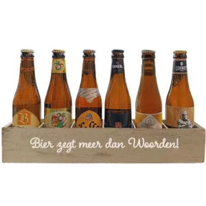 Bierpakket Blond Bier (6 flesjes) in gepersonaliseerd Kratje : Bier zegt meer dan woorden