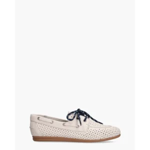 Si Zerrin Off-White/Donkerblauw Dames Veterschoenen