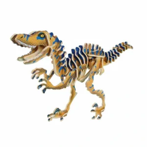 3D houten dino skelet puzzel - Velociraptor