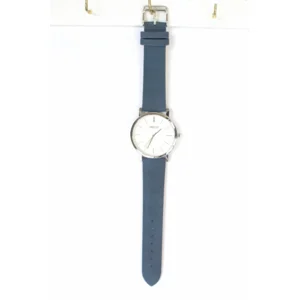 Horloge groot zilver/donkerblauw